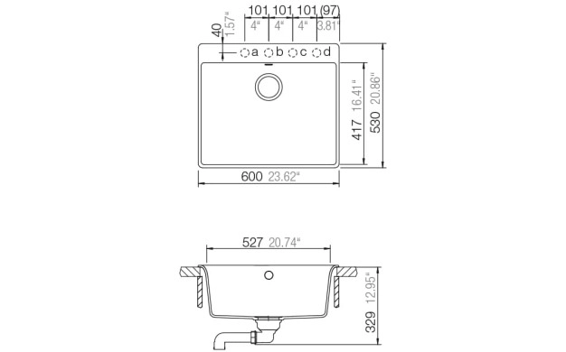 Гранитна мивка SCHOCK GEMO N100 Asphalt